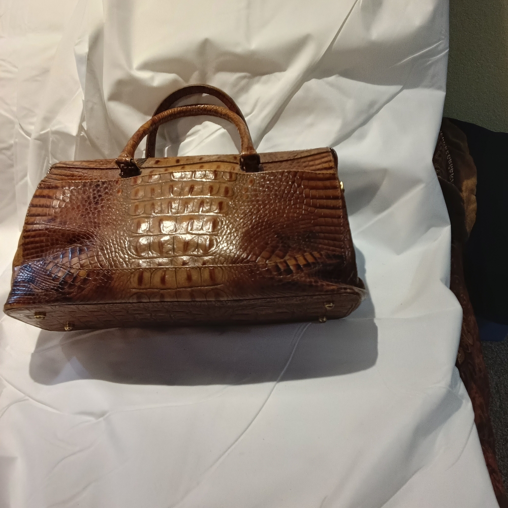 Brahmin Tan Crocodile-Embossed Satchel - Picture 3 of 9